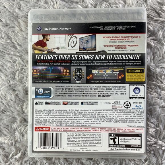 Rocksmith 2014 Edition (No Cable Included) (Sony PlayStation 3, 2014) PS3 CIB - Picture 3 of 11